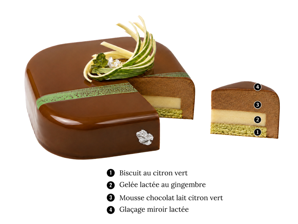 Entremets citron vert gingembre