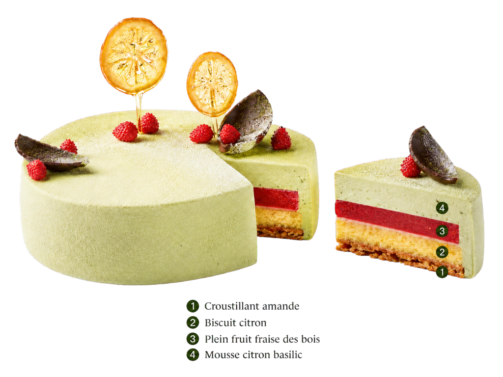 Entremets citron basilic