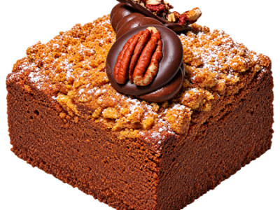 Cake cube dix sur dix tendre pécan