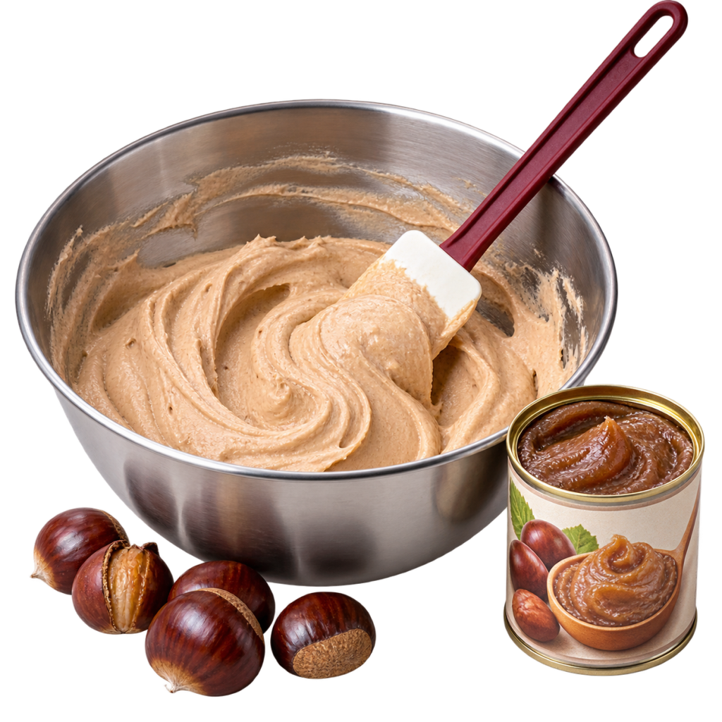 Appareil à crème mont blans aux marrons